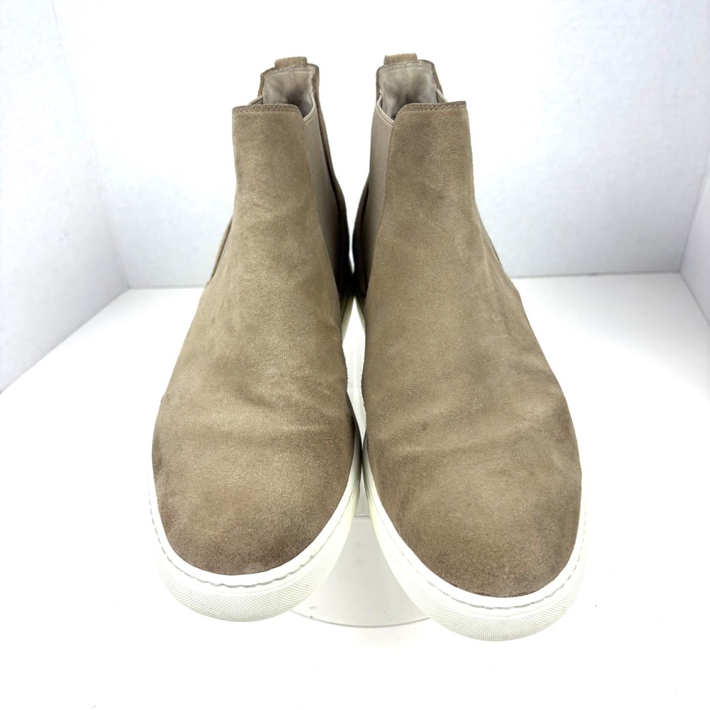 Vince Newlyn Women's Suede Chelsea Sneaker Boots Taupe Grey Size 10 M